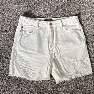 Judy Blue White Distressed Jean Shorts